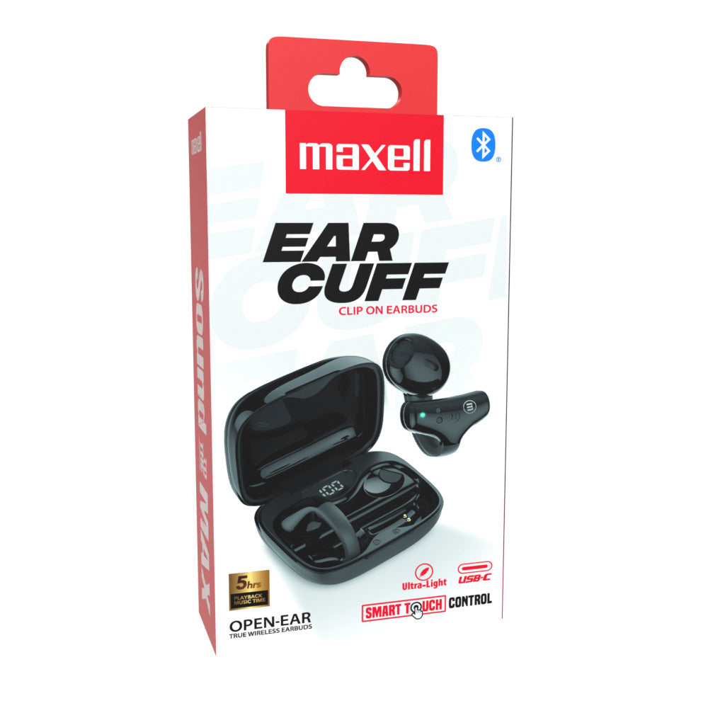Audífonos Bluetooth Maxell Ear Cuff Clip On Open-Ear TWS Negro