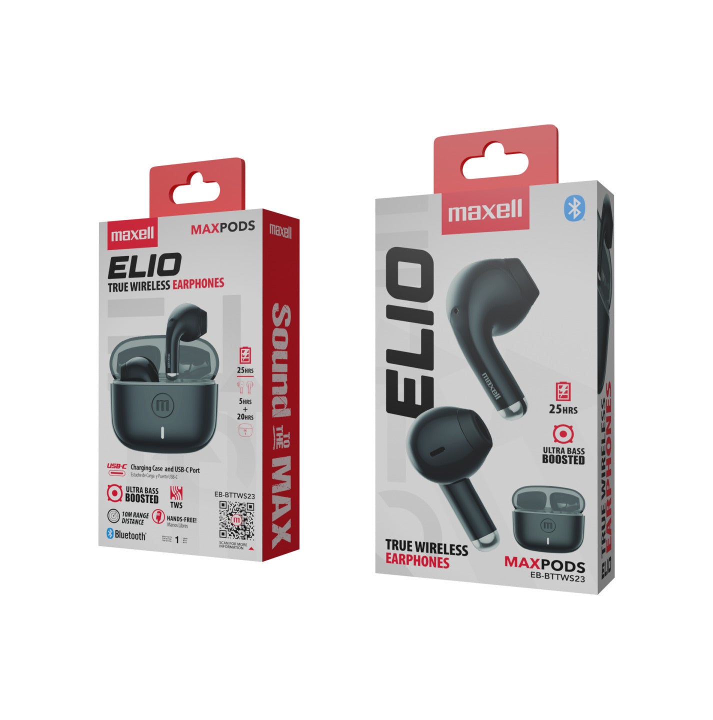 Audífonos Bluetooth inalámbricos Maxell ELIO 12 Horas Negro