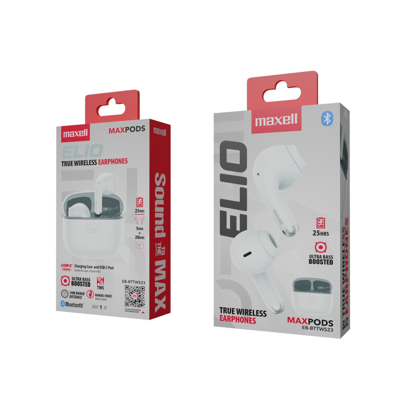 Audífonos Bluetooth inalámbricos Maxell ELIO 12 Horas Blanco