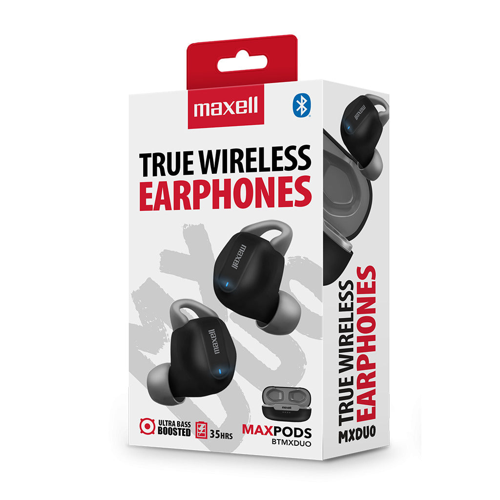 Audífonos inalámbricos Maxell Bluetooth MaxPods 35 Horas Negro