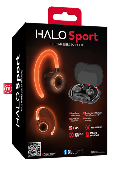 Audífonos Deportivos Inalámbricos Maxell Bluetooth Tws Halo con Iluminación