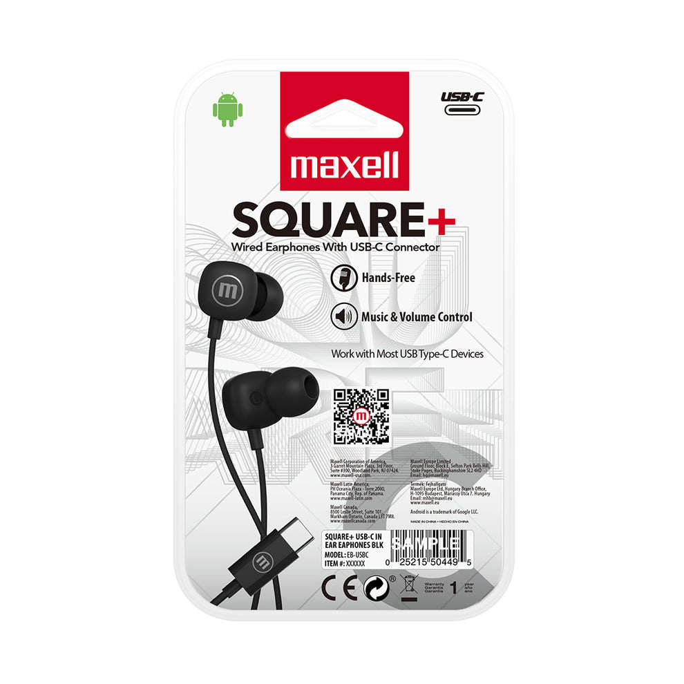 Audífonos Maxell Tipo C Square Negro – Maxellcl