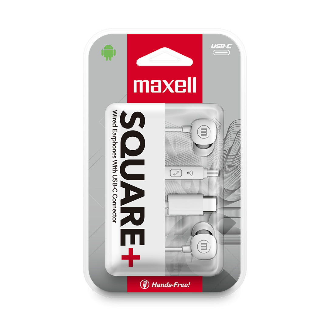 Audífonos Maxell Tipo C Square Blanco