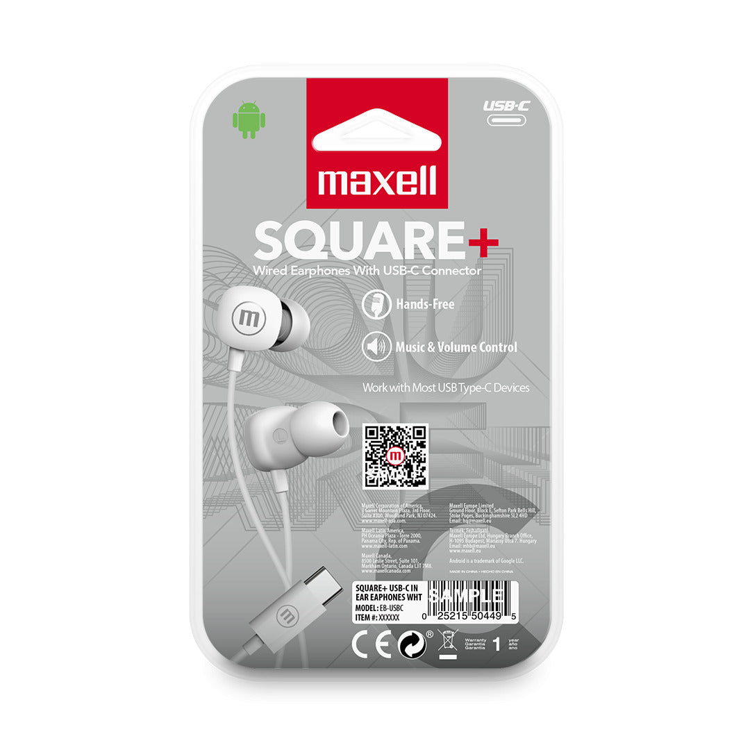 Audífonos Maxell Tipo C Square Blanco