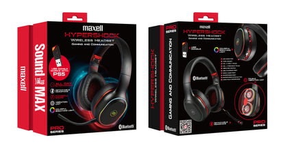 Audífonos Gamer Maxell Inalámbrico Hypershock Bluetooth RGB