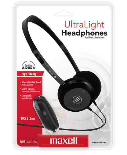 Audífonos Maxell HP-200 Ultra Livianos Negro