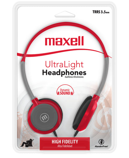 Audífonos Maxell HP-200 Ultra Livianos Rojo