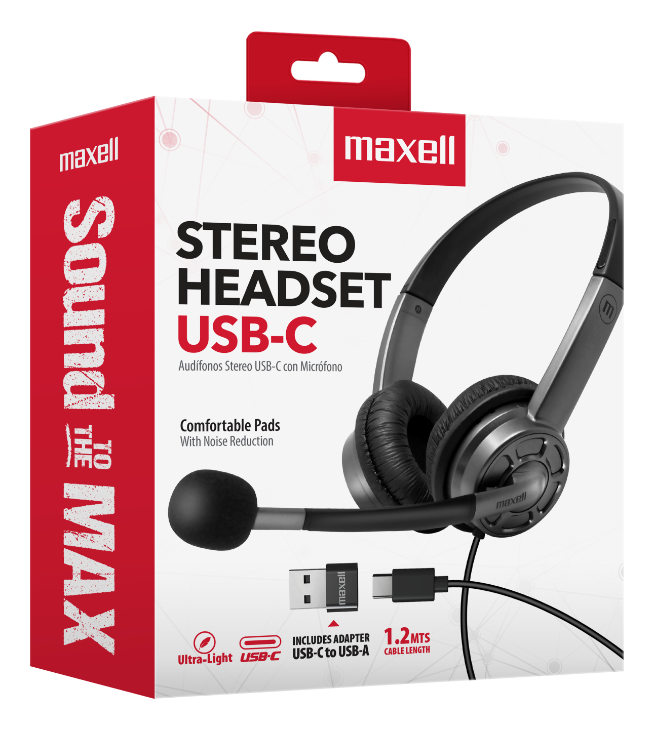 Audífonos Maxell Estereo Con Microfono 1.8Mts
