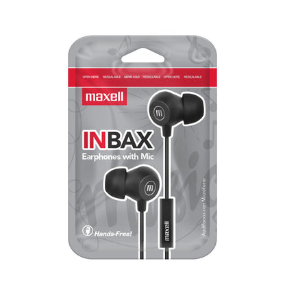 Audífonos Maxell IN-BAX Con Micrófono In Ear 3.5mm Negro