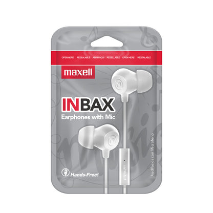 Audífonos Maxell IN-BAX Con Micrófono In Ear 3.5mm Blanco