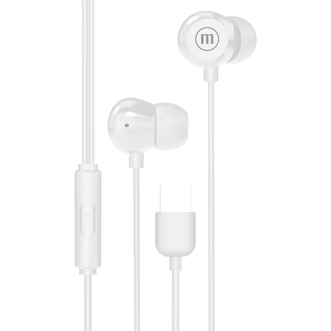Audífonos Maxell IN-BAX Con Micrófono In Ear Tipo C Blanco