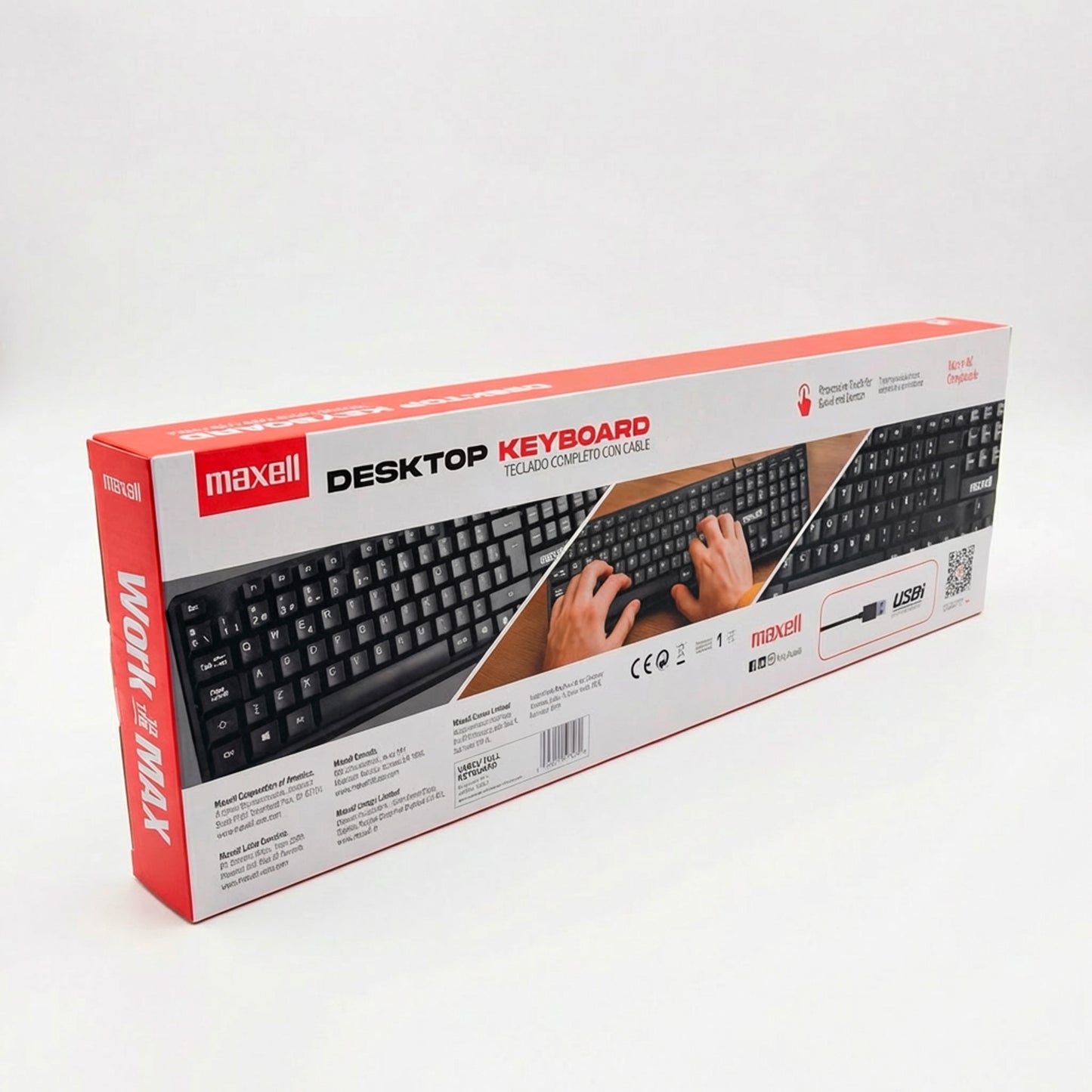 Teclado Básico Maxell KB-80 Conector Usb Negro