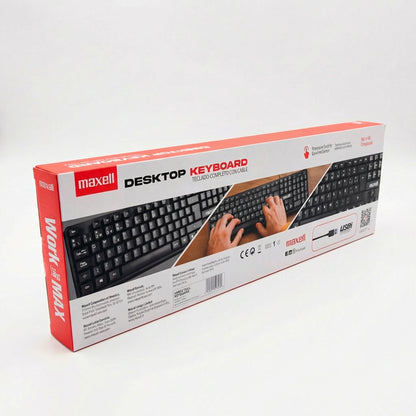 Teclado Básico Maxell KB-80 Conector Usb Negro