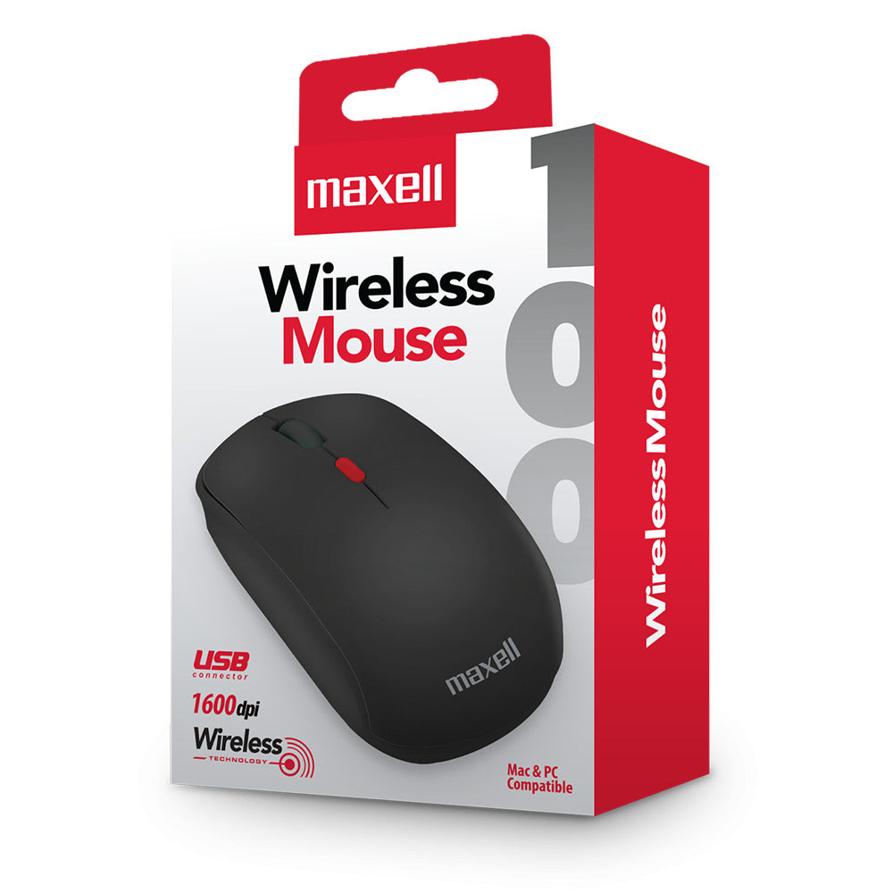Mouse Inalámbrico Maxell 1600 DPI MOWL-100 Negro