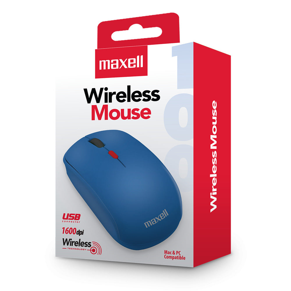 Mouse Inalámbrico Maxell 1600 DPI MOWL-100 Azul