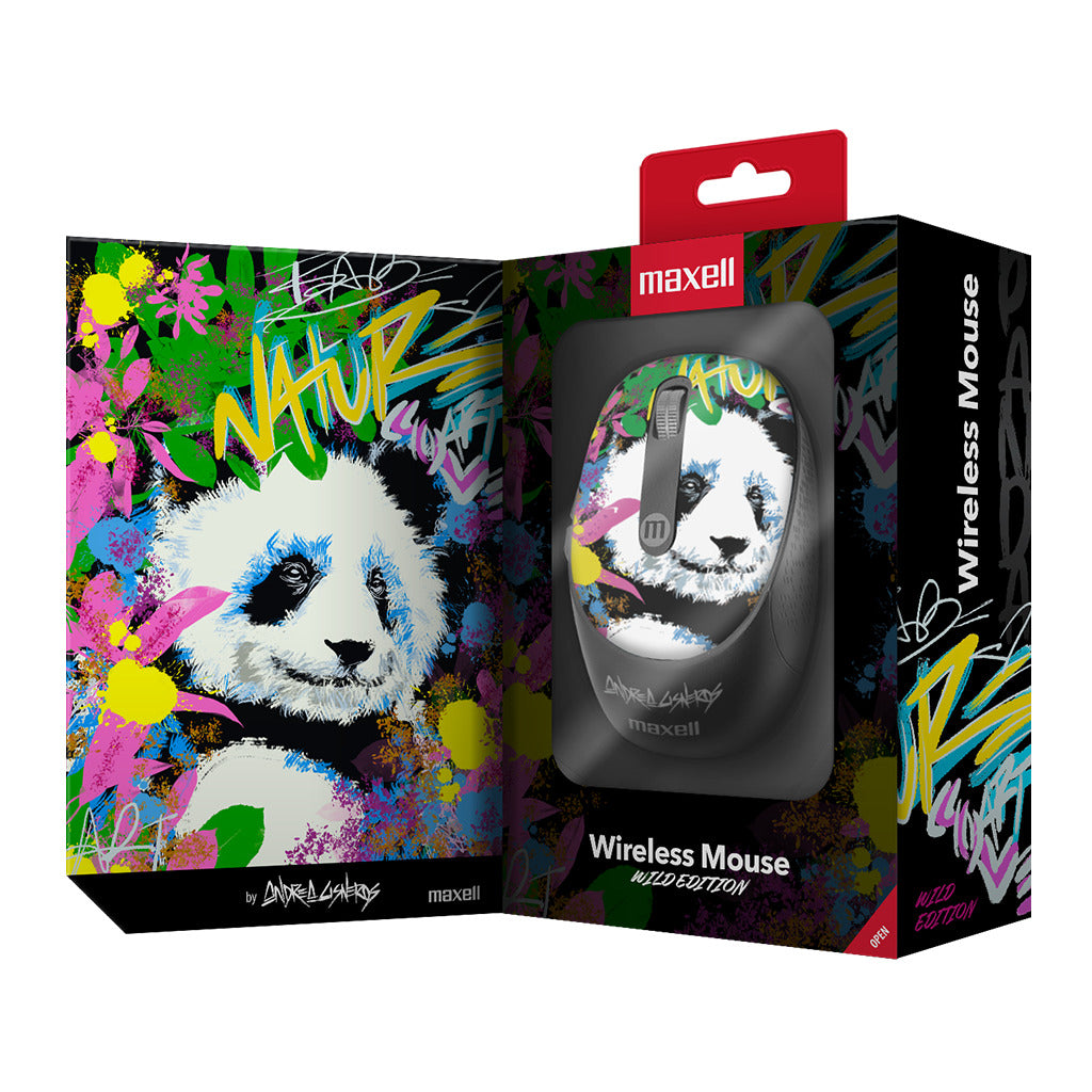 Mouse Inalámbrico Maxell Diseño Wild 4000dpi Usb/usb-c Panda