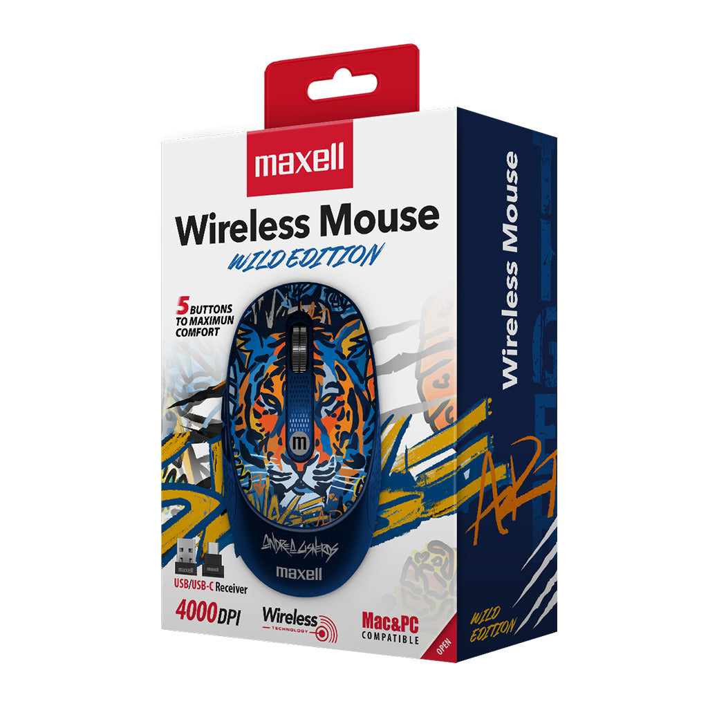 Mouse Inalámbrico Maxell Diseño Wild 4000dpi Usb/usb-c