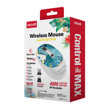 Mouse Inalámbrico Maxell Diseño Wild 4000dpi Usb/usb-c