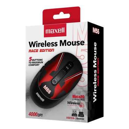 Mouse Inalámbrico Maxell Diseño Race 4000dpi Usb/usb-c M55