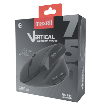 Mouse Vertical Bluetooth Ergonómico Maxell 2400 DPI  Inalámbrico