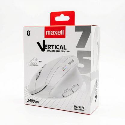 Mouse Vertical Bluetooth Ergonómico Maxell 2400 DPI Inalámbrico
