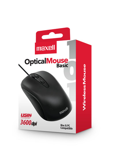 Mouse Óptico Maxell Usb MOWR-101 1200DPI Negro