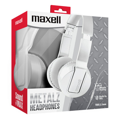 Audífonos Maxell SMS-10 Con Micrófono Solid2 Metalz Blanco