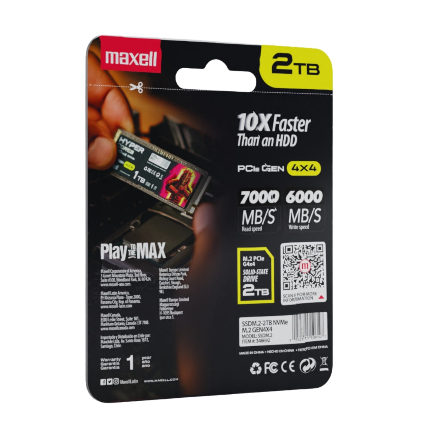 Disco ssd 2TB M.2 NVMe PCIe Gen 4x4 Maxell hasta 7000MB/s