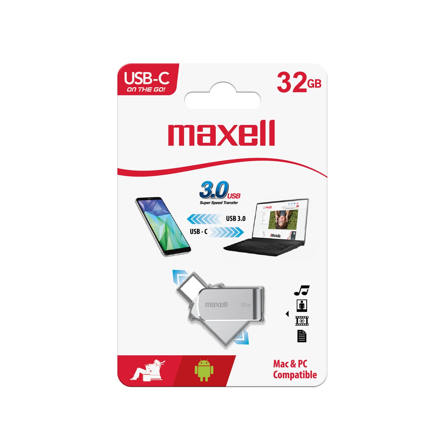 Pendrive Maxell OTG Tipo C Connector 32GB 3.0