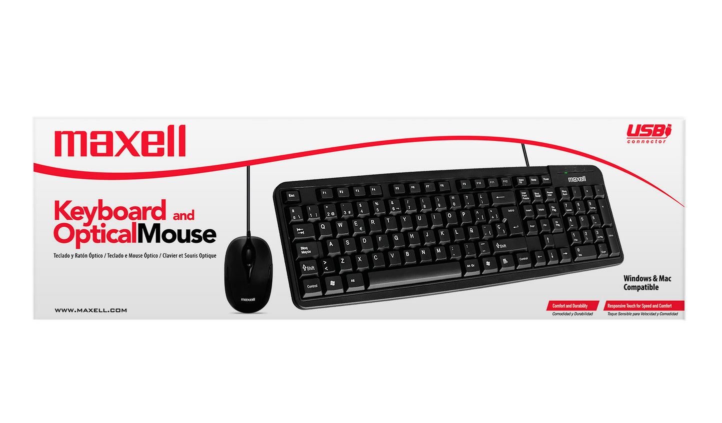 Combo Maxell Teclado Multifuncional Y Mouse Óptico WRKBC-10