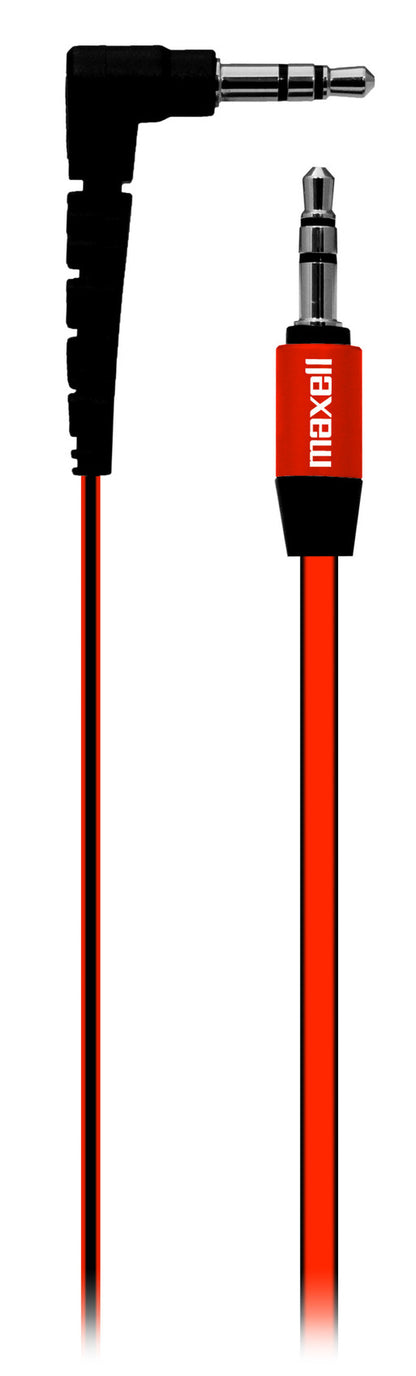 Cable Para Audio Plano Con Conectores De 3.5mm A 3.5mm Rojo Maxell