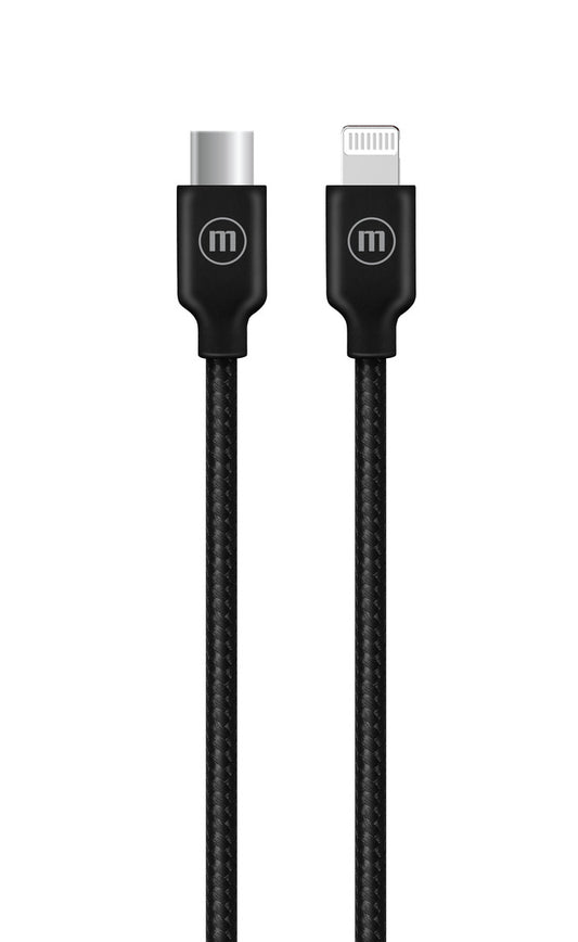 Cable Trenzado Usb-c A Lightning Maxell 2metros Carga Rápida Negro
