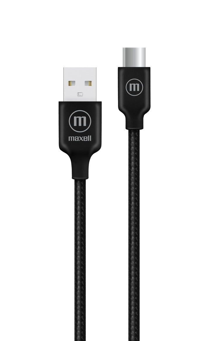 Cable Trenzado Usb A Usb-c Maxell 2 Metros Carga Rápida Negro