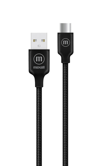 Cable Trenzado Usb A Usb-c Maxell 2 Metros Carga Rápida Negro