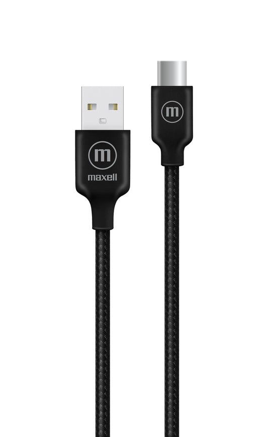 Cable Trenzado Usb A Usb-c Maxell 2 Metros Carga Rápida Negro