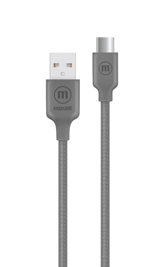 Cable Trenzado Usb A Usb-c Maxell 2 Metros Carga Rápida Gris