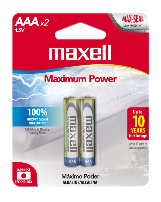Pilas Alcalinas Maxell Tamaño AAA 2 Unidades
