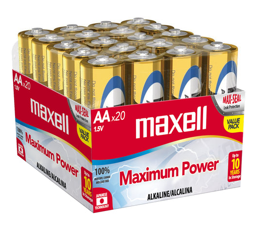 Pack 20 Pilas Alcalinas Maxell AA 1.5v