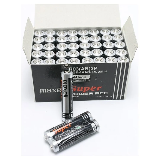 Pack 40 Pilas Carbon Maxell Tamaño AAA