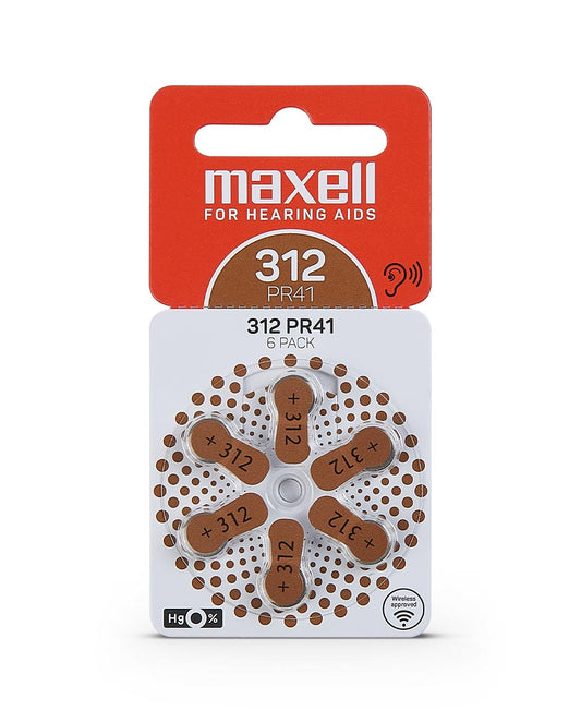 Pilas Para Audífonos Maxell Tamaño 312 Auditivas 6un