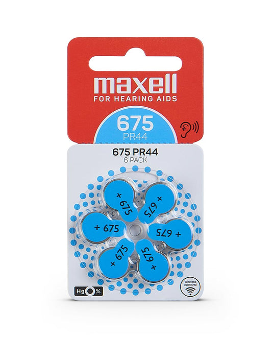 Pilas Para Audífonos Maxell Tamaño 675 Auditivas 6un