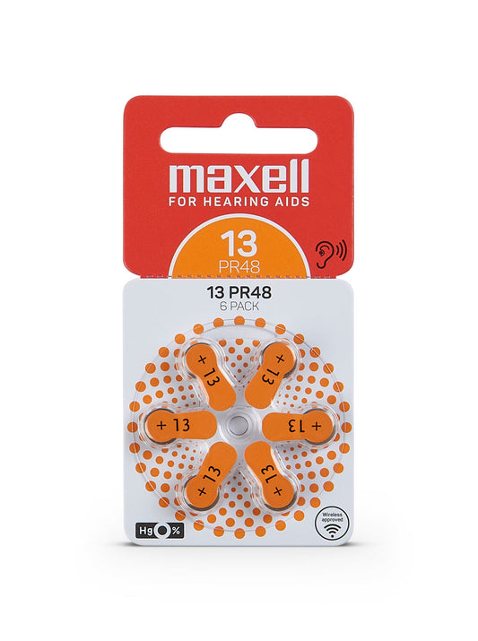 Pilas Para Audífonos Maxell Tamaño 13 Auditivas 6un