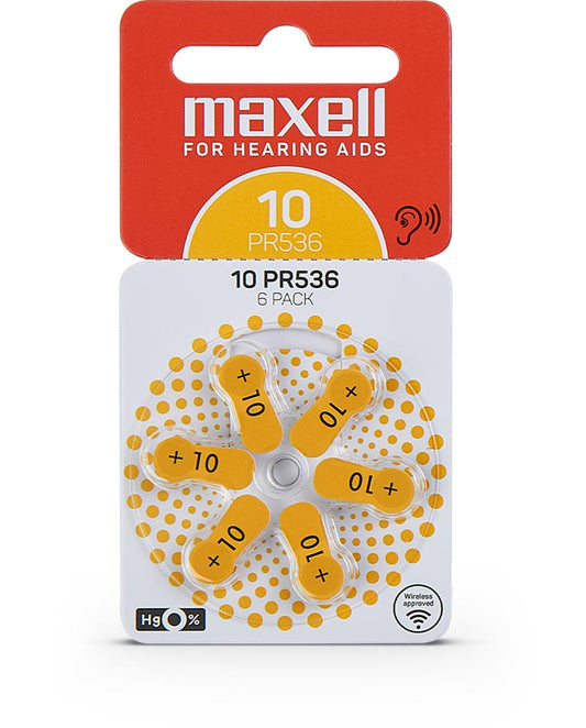 Pilas Para Audífonos Maxell Tamaño 10 Auditivas 6un