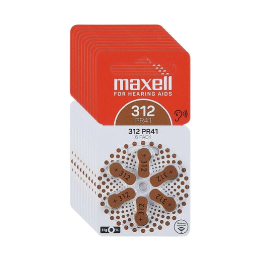 60 Pilas Para Audífonos Maxell Tamaño 312 Auditivas