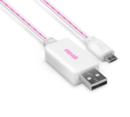 Cable Maxell Iluminado 90cm Microusb Blanco